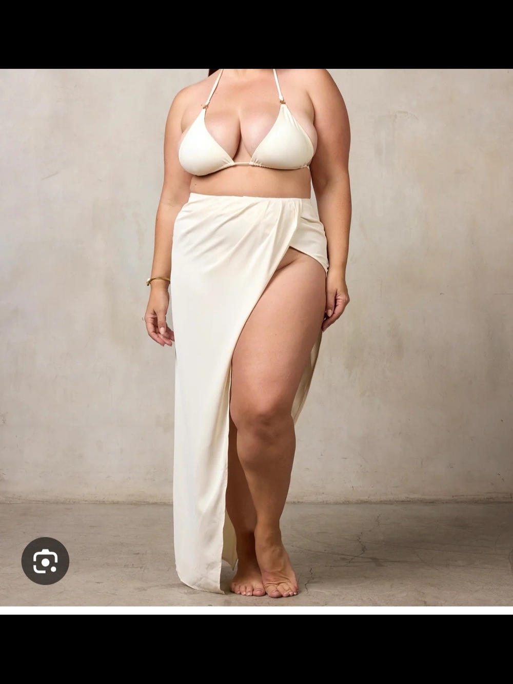 MBM Swim Cream Shanti Skirt. Size Large